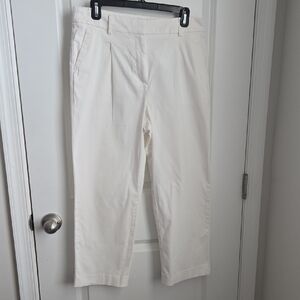 Talbots Cream Ankle Cropped Pants High-Waist